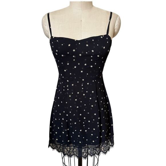Reformation Lisa Star Pattern Slip Dress Size 2 - Picture 1 of 6